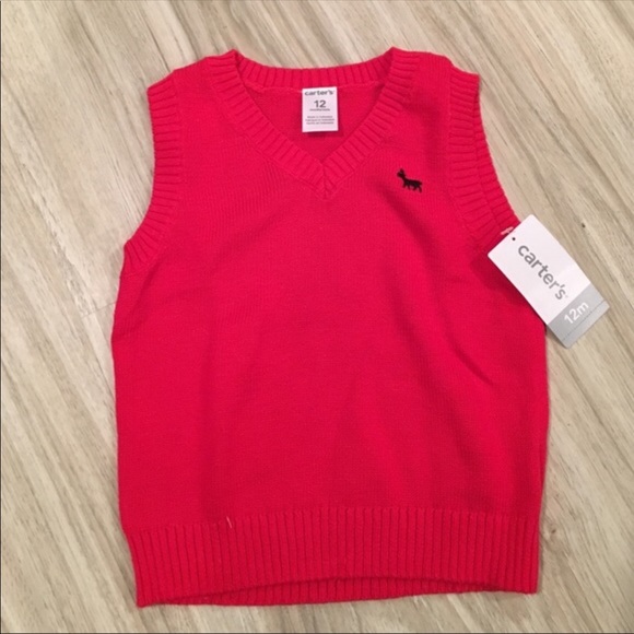 baby boy red sweater vest